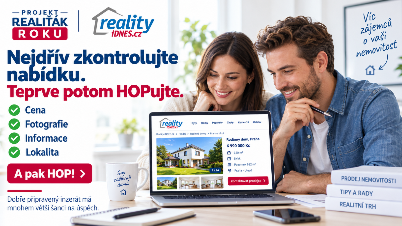 Kontrola ceny, fotografií a informací před HOPováním realitního inzerátu