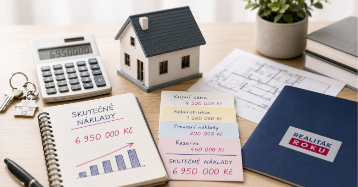 Kupní cena, rekonstrukce, provozní náklady a skutečné náklady koupě nemovitosti